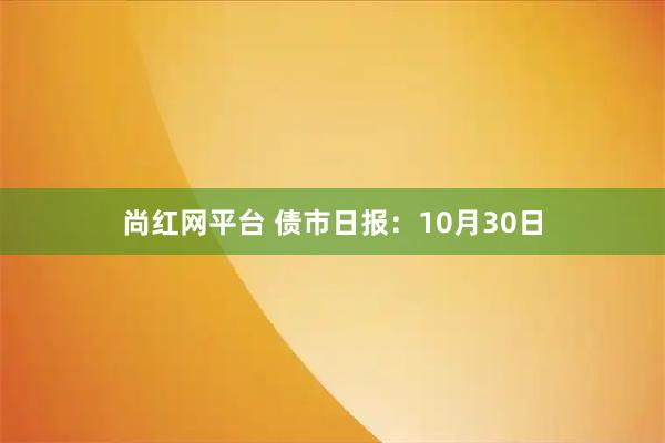尚红网平台 债市日报：10月30日