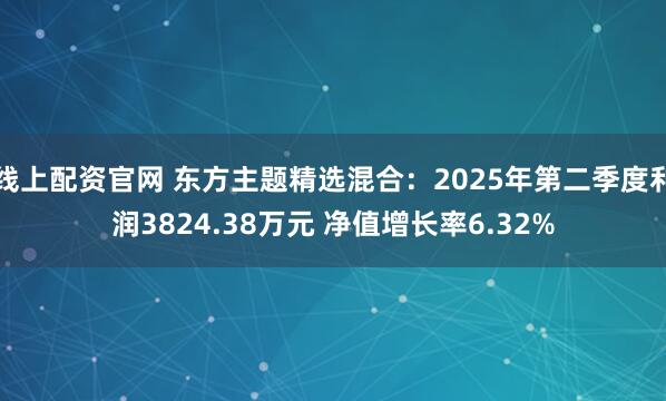 线上配资官网 东方主题精选混合：2025年第二季度利润3824.38万元 净值增长率6.32%